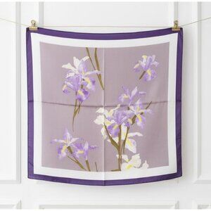 ⭐New Elegant Silky Square Scarf Bandana Handkerchief Soft Luxury floral Purple⭐